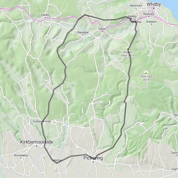 Map miniature of "Eskdaleside and Lealholm Road Loop" cycling inspiration in North Yorkshire, United Kingdom. Generated by Tarmacs.app cycling route planner