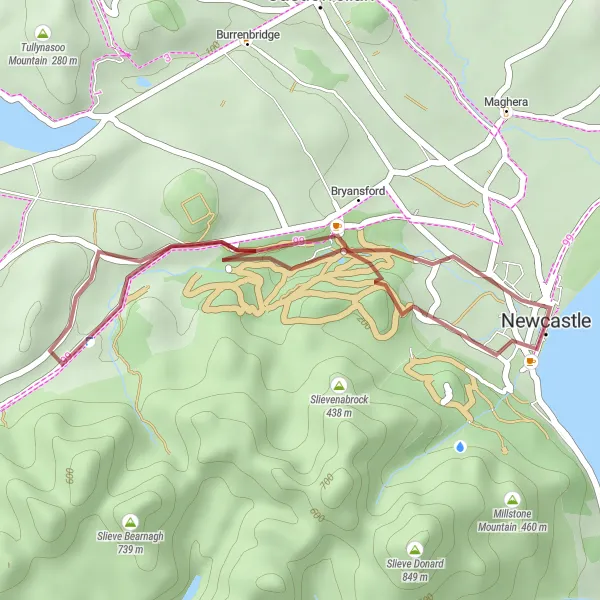 Map miniature of "Gravel Adventure" cycling inspiration in Northern Ireland, United Kingdom. Generated by Tarmacs.app cycling route planner