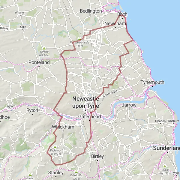 Map miniature of "Northumberland Coastline Tour: Seaton Delaval Hall to Blyth" cycling inspiration in Northumberland and Tyne and Wear, United Kingdom. Generated by Tarmacs.app cycling route planner