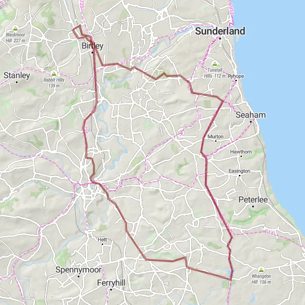 Map miniature of "Journey Through History and Nature" cycling inspiration in Northumberland and Tyne and Wear, United Kingdom. Generated by Tarmacs.app cycling route planner