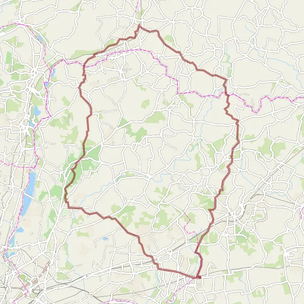 Map miniature of "Epping Forest Gravel Loop" cycling inspiration in Outer London — East and North East, United Kingdom. Generated by Tarmacs.app cycling route planner