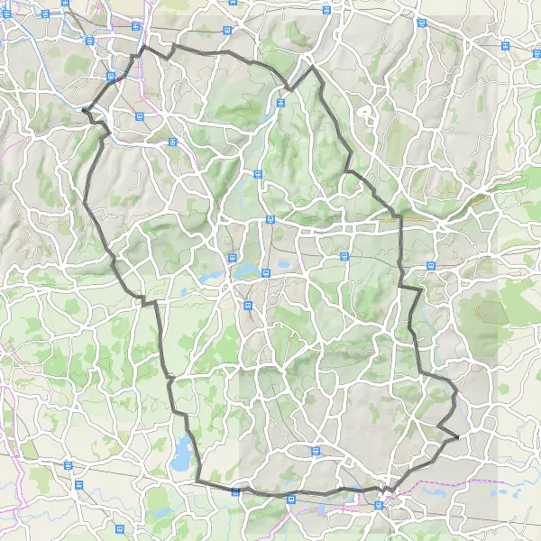 Map miniature of "Farnborough and Surroundings" cycling inspiration in Outer London — South, United Kingdom. Generated by Tarmacs.app cycling route planner