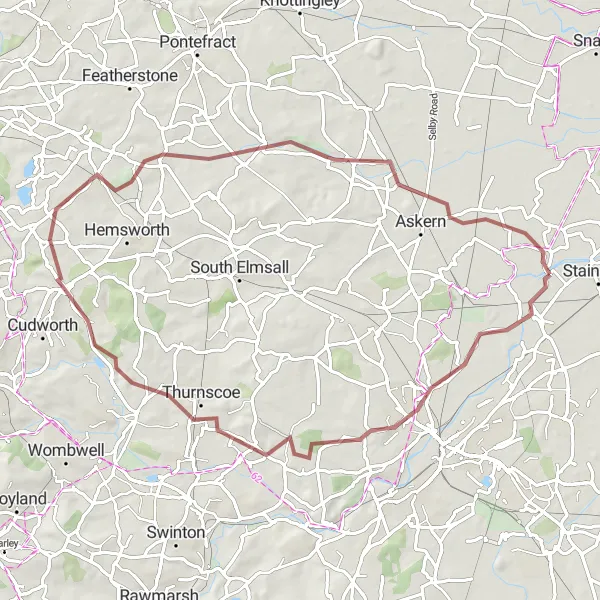 Map miniature of "The Hill Challenge" cycling inspiration in South Yorkshire, United Kingdom. Generated by Tarmacs.app cycling route planner