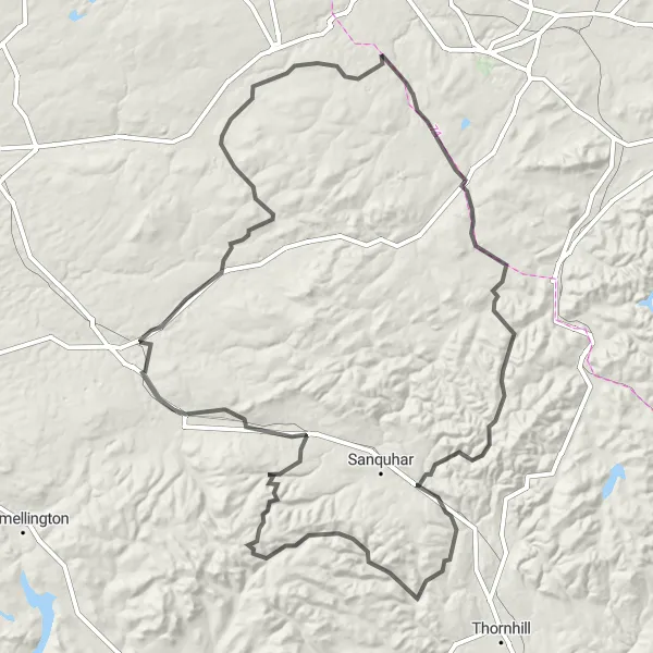 Map miniature of "The Ultimate Scottish Adventure" cycling inspiration in Southern Scotland, United Kingdom. Generated by Tarmacs.app cycling route planner