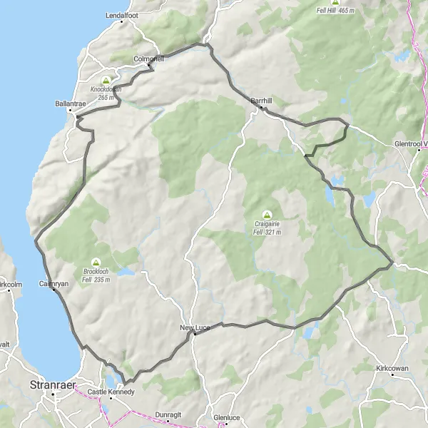 Map miniature of "The Coastal Adventure" cycling inspiration in Southern Scotland, United Kingdom. Generated by Tarmacs.app cycling route planner