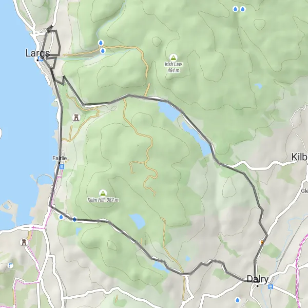 Map miniature of "Hillside Adventure" cycling inspiration in Southern Scotland, United Kingdom. Generated by Tarmacs.app cycling route planner