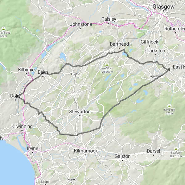 Map miniature of "Exploring the Countryside" cycling inspiration in Southern Scotland, United Kingdom. Generated by Tarmacs.app cycling route planner