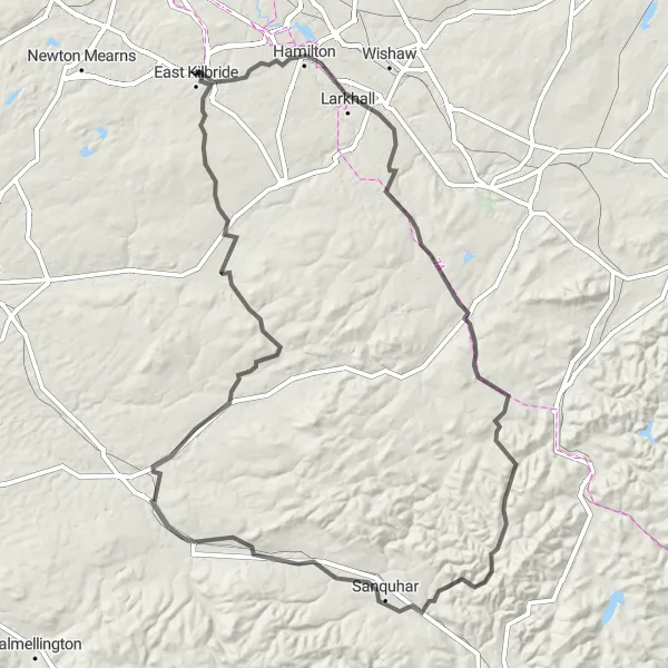 Map miniature of "The Scottish Highlands Adventure" cycling inspiration in Southern Scotland, United Kingdom. Generated by Tarmacs.app cycling route planner