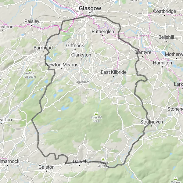 Map miniature of "Waterside Adventure" cycling inspiration in Southern Scotland, United Kingdom. Generated by Tarmacs.app cycling route planner