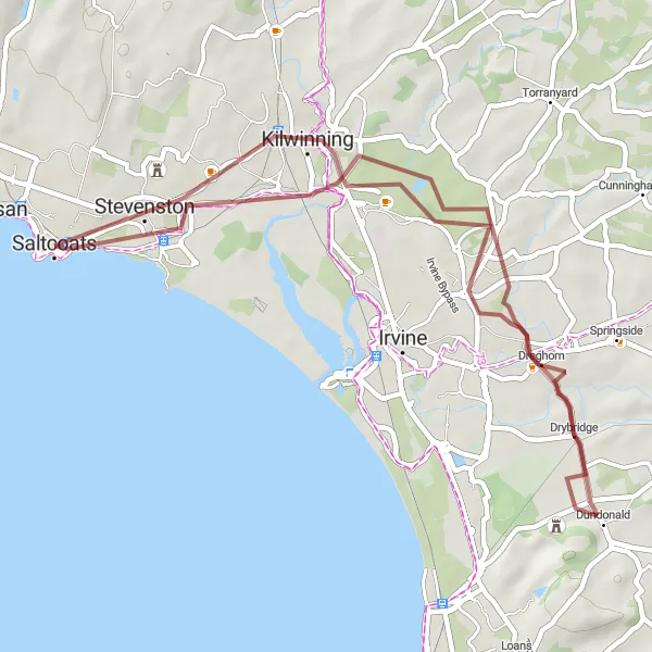 Map miniature of "Rural Landscapes and Castle Adventure" cycling inspiration in Southern Scotland, United Kingdom. Generated by Tarmacs.app cycling route planner