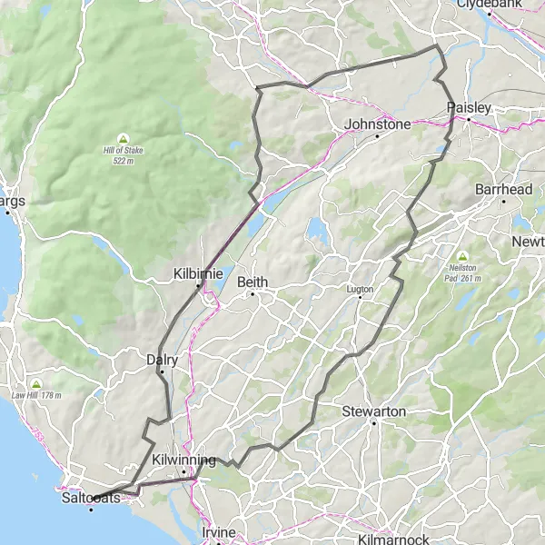 Map miniature of "Scenic Hills and Glorious Countryside" cycling inspiration in Southern Scotland, United Kingdom. Generated by Tarmacs.app cycling route planner