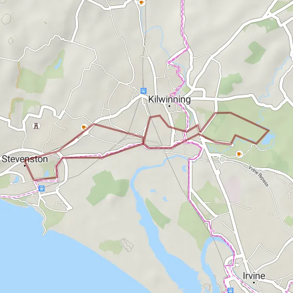 Map miniature of "Castle Loop" cycling inspiration in Southern Scotland, United Kingdom. Generated by Tarmacs.app cycling route planner