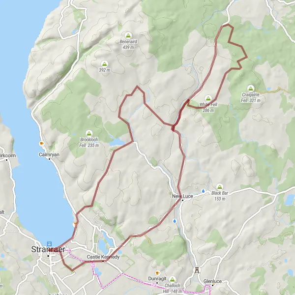 Map miniature of "Gravel Adventure to Castle of St John" cycling inspiration in Southern Scotland, United Kingdom. Generated by Tarmacs.app cycling route planner