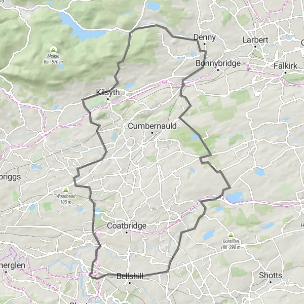 Map miniature of "Glens and Scottish Heritage" cycling inspiration in Southern Scotland, United Kingdom. Generated by Tarmacs.app cycling route planner
