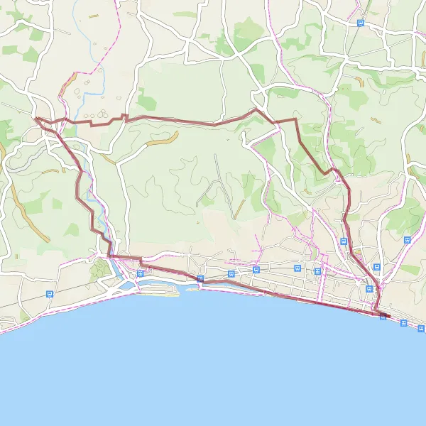 Map miniature of "Discover Steyning Gravel Trail" cycling inspiration in Surrey, East and West Sussex, United Kingdom. Generated by Tarmacs.app cycling route planner