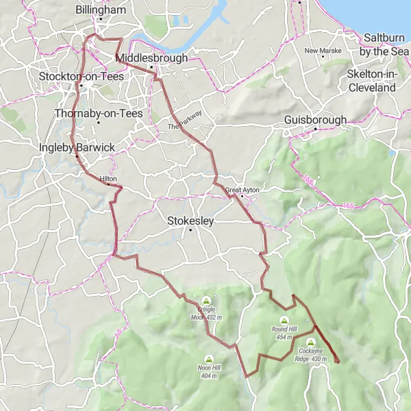 Map miniature of "Scenic Gravel Tour of Tees Valley and Durham" cycling inspiration in Tees Valley and Durham, United Kingdom. Generated by Tarmacs.app cycling route planner