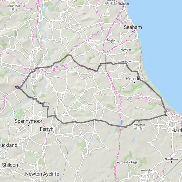 Map miniature of "Brandon to Durham Countryside Ride" cycling inspiration in Tees Valley and Durham, United Kingdom. Generated by Tarmacs.app cycling route planner