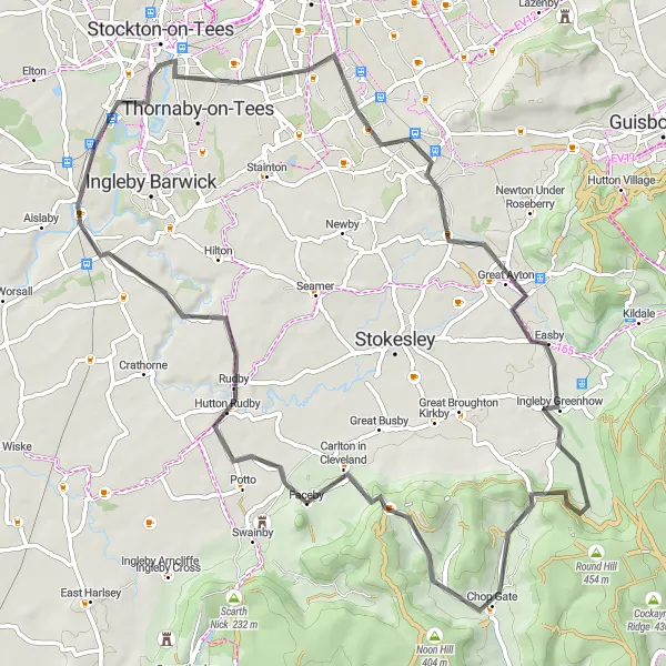 Map miniature of "Tees Valley Adventure" cycling inspiration in Tees Valley and Durham, United Kingdom. Generated by Tarmacs.app cycling route planner