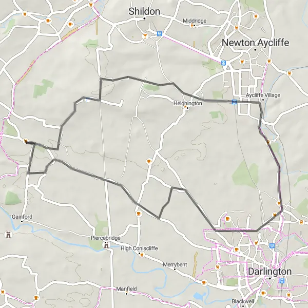 Map miniature of "Ingleton and Surroundings" cycling inspiration in Tees Valley and Durham, United Kingdom. Generated by Tarmacs.app cycling route planner
