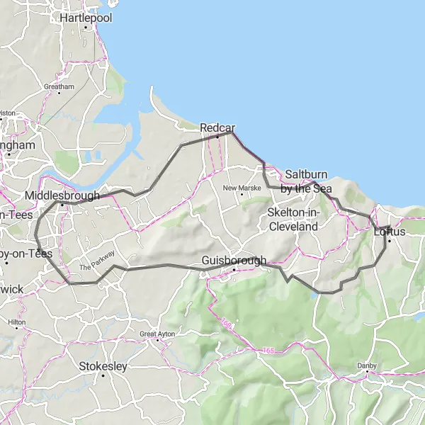 Map miniature of "Woodland Escape" cycling inspiration in Tees Valley and Durham, United Kingdom. Generated by Tarmacs.app cycling route planner