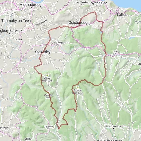 Map miniature of "Moorland Adventure" cycling inspiration in Tees Valley and Durham, United Kingdom. Generated by Tarmacs.app cycling route planner