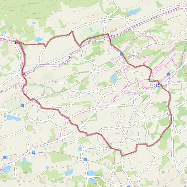 Map miniature of "Gravel Adventure to Kirkintilloch" cycling inspiration in West Central Scotland, United Kingdom. Generated by Tarmacs.app cycling route planner