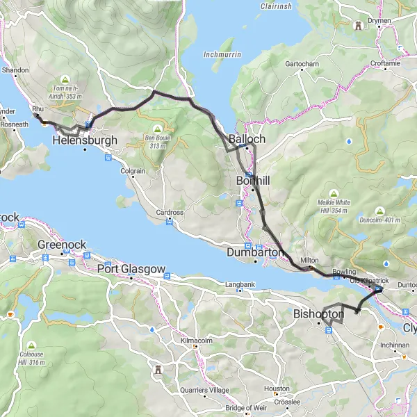 Map miniature of "Heritage Trail" cycling inspiration in West Central Scotland, United Kingdom. Generated by Tarmacs.app cycling route planner