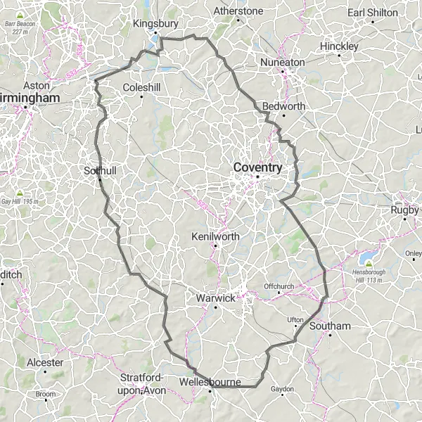 Map miniature of "Castle Vale Circular Road Cycling Route" cycling inspiration in West Midlands, United Kingdom. Generated by Tarmacs.app cycling route planner