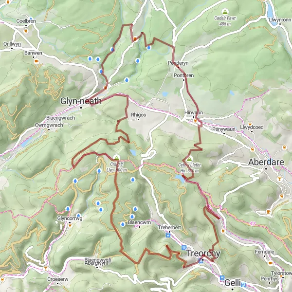 Map miniature of "Riders Roost" cycling inspiration in West Wales and The Valleys, United Kingdom. Generated by Tarmacs.app cycling route planner