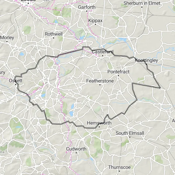 Map miniature of "Yorkshire Countryside Adventure" cycling inspiration in West Yorkshire, United Kingdom. Generated by Tarmacs.app cycling route planner