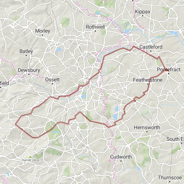 Map miniature of "Gravel Grit Adventure" cycling inspiration in West Yorkshire, United Kingdom. Generated by Tarmacs.app cycling route planner