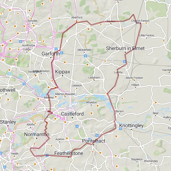 Map miniature of "Mickletown Explorer" cycling inspiration in West Yorkshire, United Kingdom. Generated by Tarmacs.app cycling route planner